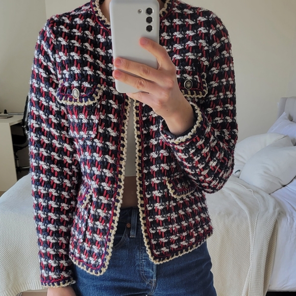 Zara Tweed Jacket Blazer Women S - Picture 2 of 8